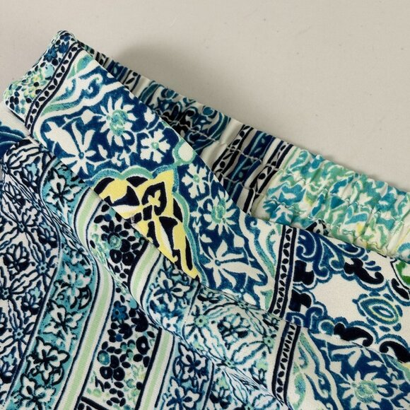 Chicos Wide Leg Crop Pull On Pant Petite 0.5P US 6P Blue Coastal Tile Print - Picture 7 of 12